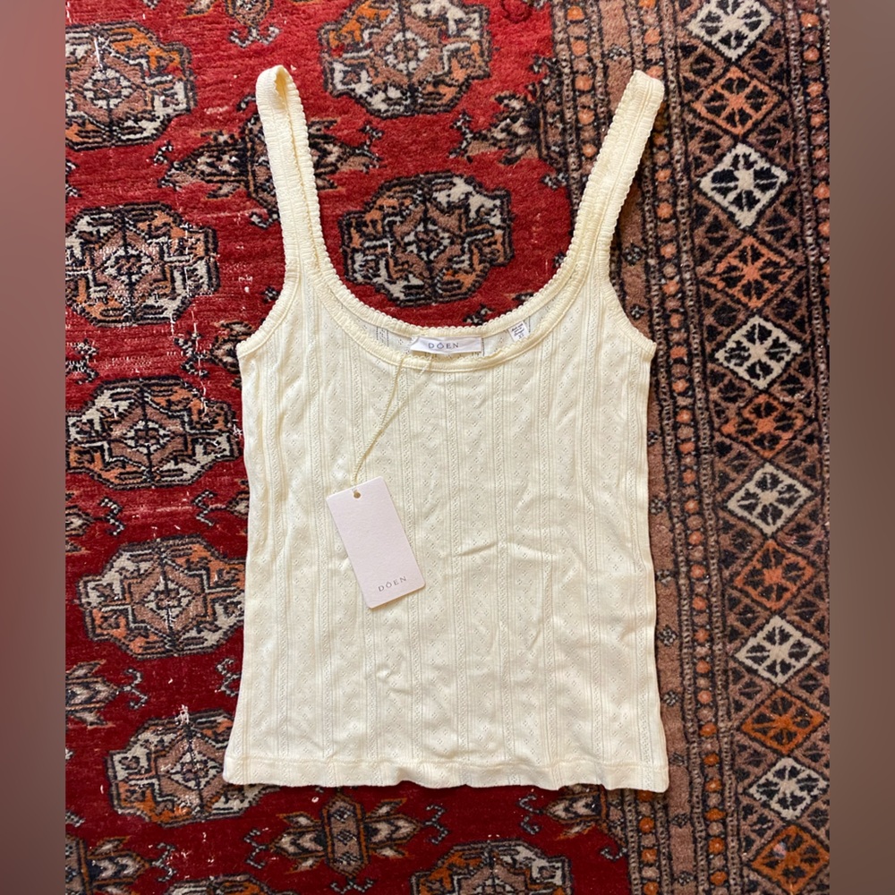 Dôen Shae Tank Top in Cream Citron Quelle Jolie Pontielle XS